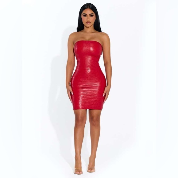Naked Wardrobe The Croc Mini Dress - Picture 1 of 14